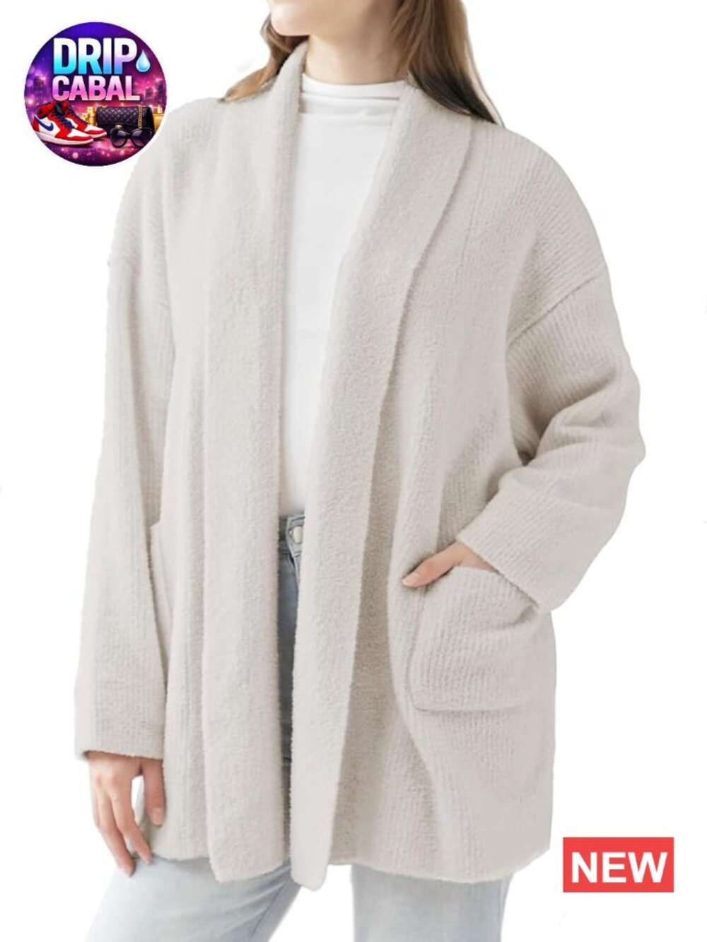 Ultra Soft Oversized Cardigan Sweater with Pockets Long Sleeve Ribbed Knit Open
